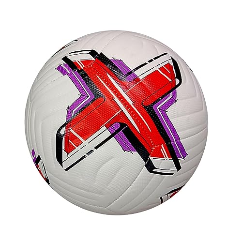 kowaku Fußball, Größe 5, Trainingsball, Leichter Fußball-Trainingsgerät, Ball, offizieller Spielball, Fußball für Spiel, Wettkampf, Schule, Rot von kowaku