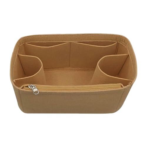 kowaku Geldbörsen-Organizer-Einsatz für Handtaschen, Kosmetiktaschen-Innenfutter, Filztaschen-Organizer, Khaki 41x18x25cm von kowaku