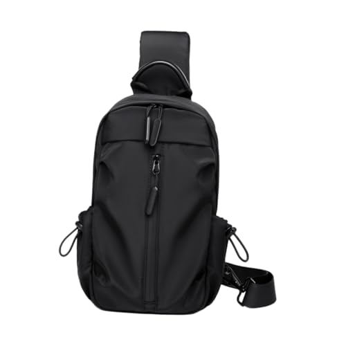 kowaku Herren Brusttasche Sport Schultertasche Einkaufstasche Stilvolle tragbare Umhängetasche Brusttasche zum Laufen Einkaufen Klettern Trekking, Schwarz von kowaku