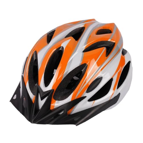 Hochwertiger Kopfschutz für Radfahrer Leistungsstarker Fahrradhelm für Erwachsene, Orangeweiß von kowaku