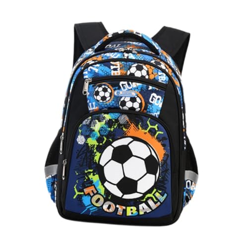 kowaku Kinder-Schulrucksack, Büchertasche, Kindertagesstätten-Rucksack, leicht, süßer Kindergarten-Outdoor-Reiserucksack mit großer Kapazität, Fußball von kowaku