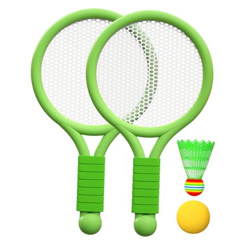 kowaku Kinder Sport Set für Badminton Und Tennis, Tragbare Schläger für Anfänger, Grün von kowaku