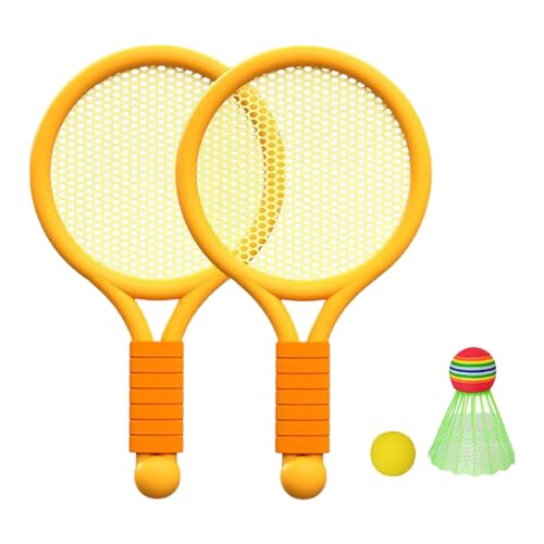 kowaku Kinder Sport Set für Badminton Und Tennis, Tragbare Schläger für Anfänger, Orange von kowaku