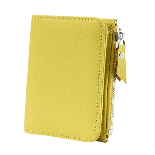 kowaku Kurze Brieftasche mit Reißverschluss, gefaltet, kleine Clutch für, Lady, Camping, Wandern, Gelb von kowaku