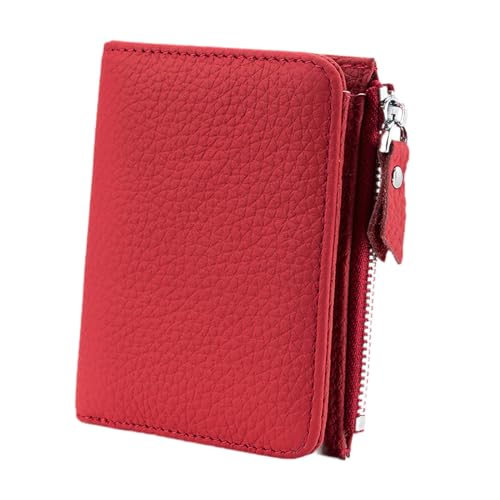 kowaku Kurze Brieftasche mit Reißverschluss, gefaltet, kleine Clutch für, Lady, Camping, Wandern, Rot von kowaku