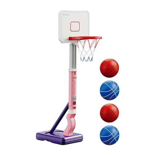 kowaku Mini-Basketballkorb, Basketballkorb, Wettkampf-Basketballspiel, Indoor- und Outdoor-Sportspielzeug für Kinder im Alter von 3 4 5 6 7 8 Jahren, ROSA von kowaku