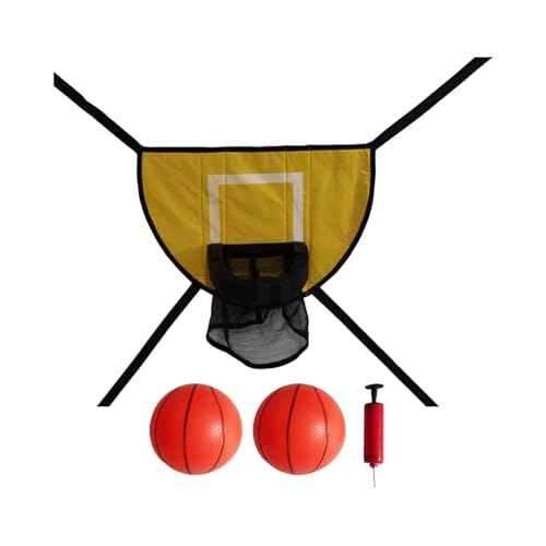 kowaku Mini-Basketballkorb für Trampolin, Trampolin-Aufsatz, Sportspielzeug, stabil, mit Mini-Basketbällen mit Verbindungsseilen, 2 Bälle von kowaku