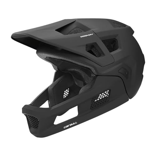 kowaku Mountainbike Schutzhelm für Erwachsene, Abnehmbares Kinnpolster, Atmungsaktives Design, Schwarz von kowaku