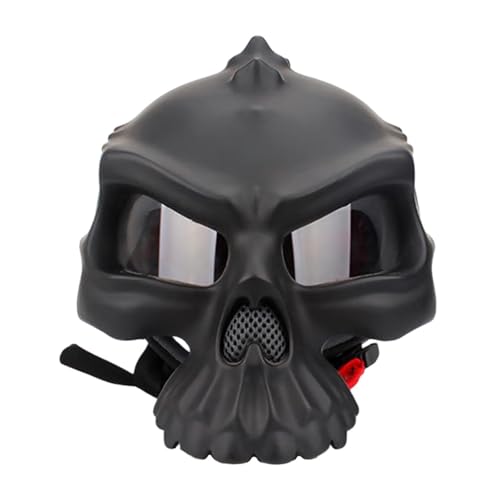 kowaku Totenkopf-Motorradhelm, Fahrradhelm, Outdoor-Reiten, Halbhelm, kreativer, einzigartiger Helm für Erwachsene, Straßenfahrradhelm, Silber, m von kowaku