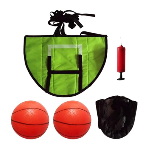 kowaku Trampolin Basketballkorb mit Sicherheitsnetz für Kinder Und Erwachsene, mit 2 Stück Bällen von kowaku