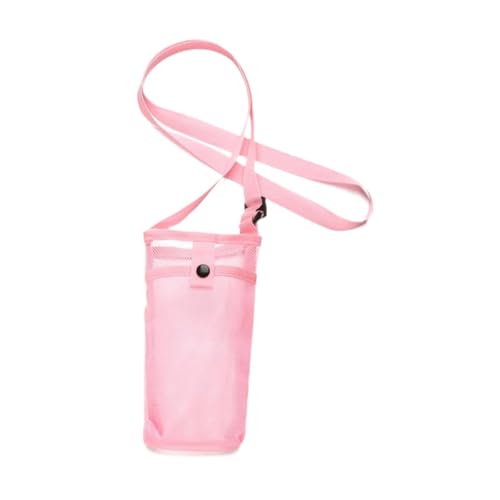 kowaku Wasserflaschenhalter, Wasserflasche, Netzgewebe, leichte Umhängetasche für Wasserflaschen, Strandflaschentasche, ROSA von kowaku