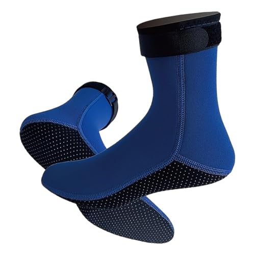 kowaku Wassersocken, Tauchsocken, Neopren, rutschfest, warm, für Erwachsene, Neoprenanzugsocken, Schwimmsocken für Kajakfahren, Wassersport-Zubehör, Blau, XXL von kowaku