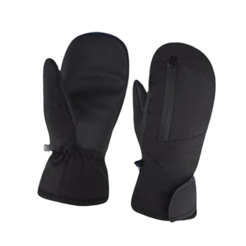 kowaku Winter Ski Fäustlinge Ski Handschuhe Snowboard Handschuhe Schnee Fäustlinge für Skating Outdoor, Schwarz von kowaku