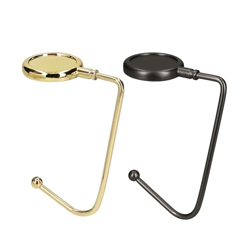 kwmobile 2X Tisch Handtaschenhalter Haken - Antirutsch Taschenhaken Halterung Handtaschen - Taschenaufhänger Halter in Gold Schwarz matt kwmobile 2X Tisch Handtaschenhalter Haken - Antirutsch Taschenhaken Halterung Handtaschen - Taschenaufhänger Halter in Gold Schwarz matt von kwmobile