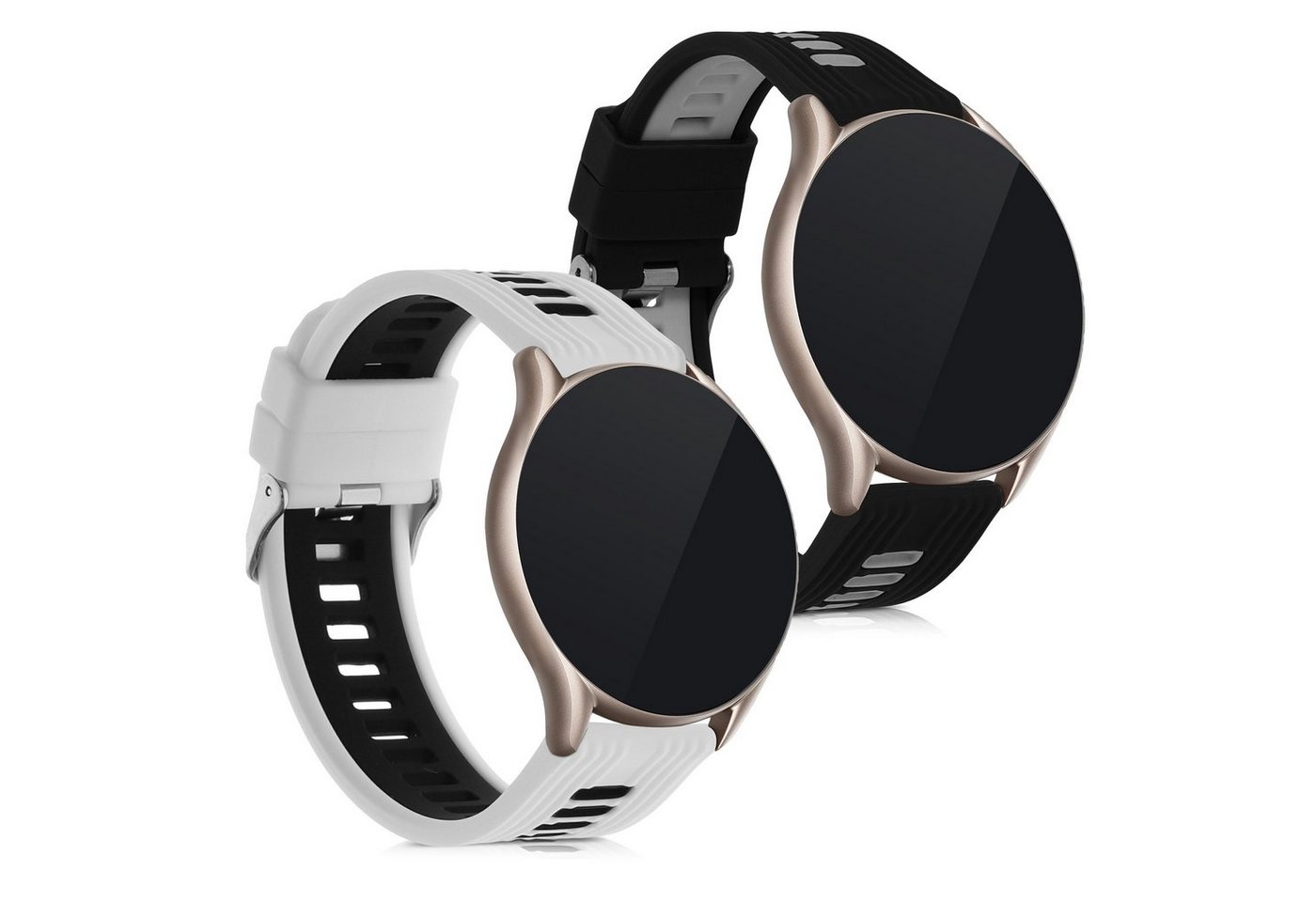 kwmobile 2x Sportarmband für Huami Amazfit GTR 47mm/2 /2e /GTR3/Pro Smartwatch, Armband TPU Silikon Set Fitnesstracker von kwmobile