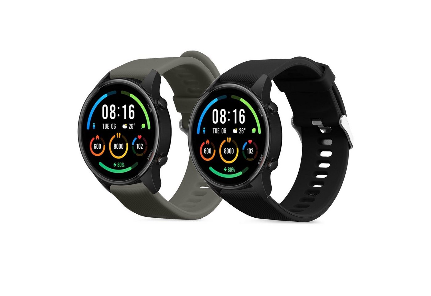 kwmobile 2x Sportarmband für Xiaomi Mi Watch / Mi Watch Color Sport Smartwatch, 1-tlg., Armband TPU Silikon Set Fitnesstracker von kwmobile