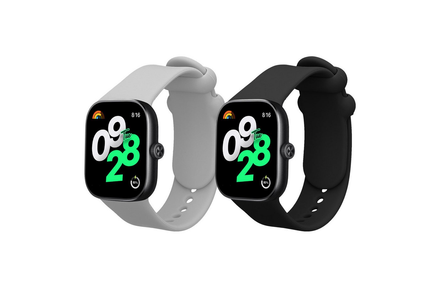 kwmobile 2x Sportarmband für Xiaomi Redmi Watch 4 Smartwatch, Armband TPU Silikon Set Fitnesstracker von kwmobile