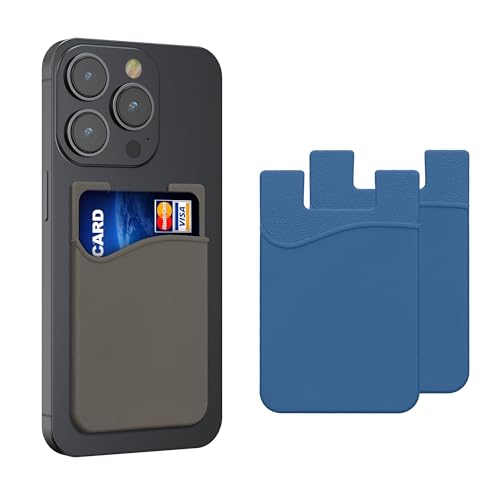 kwmobile 3X Kartenhalter Hülle für Smartphone - selbstklebend - Aufklebbare Silikon Kreditkarten Tasche Marineblau Marineblau Grau - Maße 8,5x5,5cm kwmobile 3X Kartenhalter Hülle für Smartphone - selbstklebend - Aufklebbare Silikon Kreditkarten Tasche Marineblau Marineblau Grau - Maße 8,5x5,5cm von kwmobile