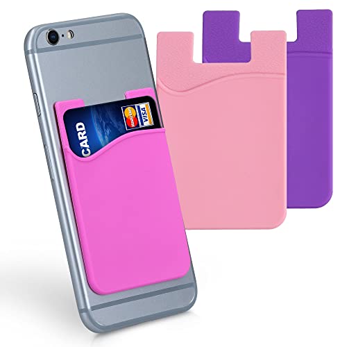 kwmobile 3X Kartenhalter Hülle für Smartphone - selbstklebend - Aufklebbare Silikon Kreditkarten Tasche Rosa Pink Violett - Maße 8,5x5,5cm kwmobile 3X Kartenhalter Hülle für Smartphone - selbstklebend - Aufklebbare Silikon Kreditkarten Tasche Rosa Pink Violett - Maße 8,5x5,5cm von kwmobile