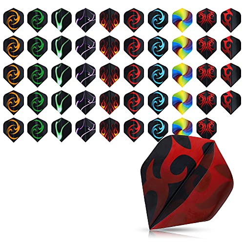 kwmobile 50x Ersatz Dart Flights - Standardform - 5 Stück pro Farbe und Design - Universal Dart Flight Dartfly Set in Mehrfarbig kwmobile 50x Ersatz Dart Flights - Standardform - 5 Stück pro Farbe und Design - Universal Dart Flight Dartfly Set in Mehrfarbig von kwmobile