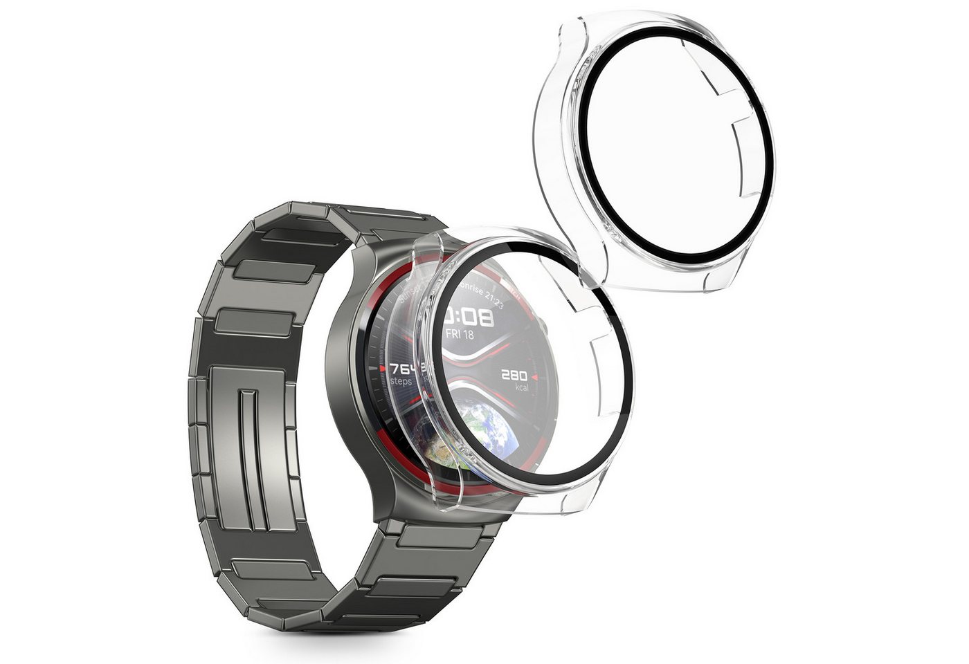 kwmobile Handyhülle 2x Hülle für Huawei Watch 4 Pro Space Edition, Fullbody Fitnesstracker Glas Cover Case Schutzhülle Set kwmobile Handyhülle 2x Hülle für Huawei Watch 4 Pro Space Edition, Fullbody Fitnesstracker Glas Cover Case Schutzhülle Set von kwmobile