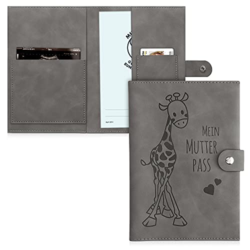 kwmobile Mutterpasshülle aus Kunstleder in Nubuklederoptik - Hülle für deutschen Mutterpass mit extra Fächern - Cover Mutterpass Giraffe Grau kwmobile Mutterpasshülle aus Kunstleder in Nubuklederoptik - Hülle für deutschen Mutterpass mit extra Fächern - Cover Mutterpass Giraffe Grau von kwmobile