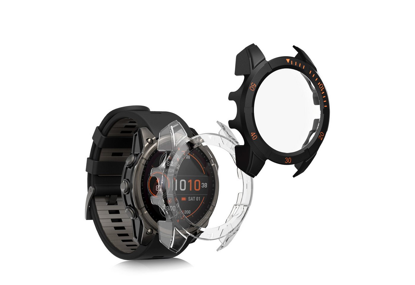 kwmobile Smartwatch-Hülle 2x Hülle für Garmin Fenix 8 47mm, Fullbody Fitnesstracker Glas Cover Case Schutzhülle Set kwmobile Smartwatch-Hülle 2x Hülle für Garmin Fenix 8 47mm, Fullbody Fitnesstracker Glas Cover Case Schutzhülle Set von kwmobile