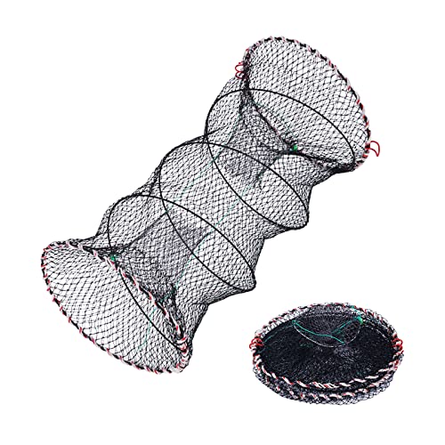 kyaoayo Anglerbasics tragbare Krabbenfalle，zusammenklappbar Fischfalle ，Netze Angelzubehör，für Krebse Köder Hummer Krabben Garnelen Fischnetz (Durchmesser 30cm) von kyaoayo