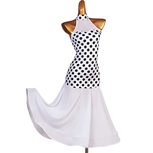 kzytamz Frauen ärmellose Gesellschaftstanz-Wettbewerbskleider Nationales Standard-Tanzkleid Modernes Elegante Tanzkleid Walzer Ballsaal Tanzen Praxis Kostüm Tanzkleidung (S,White) von kzytamz