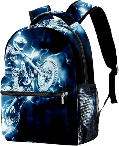 Christmas Motorrad-Rucksack Für Kinder Jungen Mädchen Fahrrad Motocross Daypack Rucksäcke Schulrucksack, Schultasche Travel Bookbag (Christmas7,29.4x20x40cm) von lFTEGUFKXS