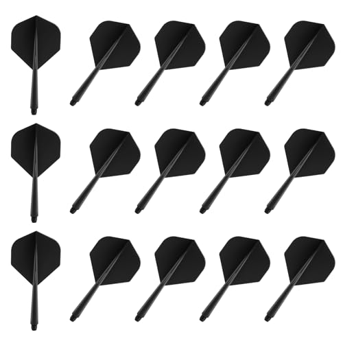 lahnao 15 Stück Dart Schäfte und Dart Flights aus einem Stück, Schwarz Dart Flights mit Schäfte 2BA, 75mm Kunststoff Standard Dart Zubehör mit Gewindedurchmesser für Darts Dartpfeil Spiel lahnao 15 Stück Dart Schäfte und Dart Flights aus einem Stück, Schwarz Dart Flights mit Schäfte 2BA, 75mm Kunststoff Standard Dart Zubehör mit Gewindedurchmesser für Darts Dartpfeil Spiel von lahnao
