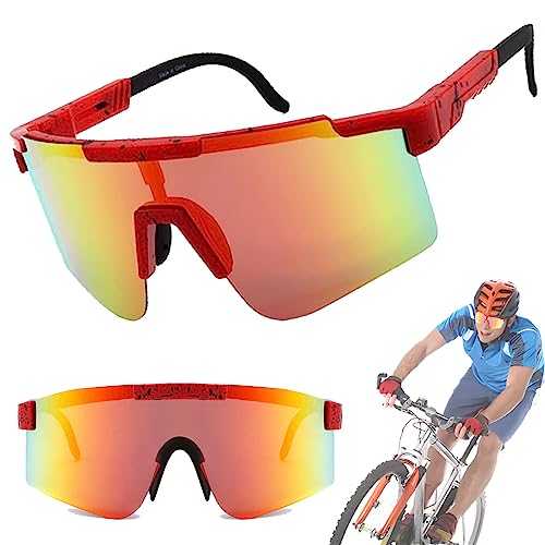 Rennradbrille, Outdoor-Sport-Sonnenbrille, Fahrradbrille Mit Uv-Schutz, Farbige Winddichte Fahrradbrille, Schnelle Polarisierte Schutzbrille, Uv400-Sportbrille, Für Outdoor-Sport, Musikfestivals von lankai