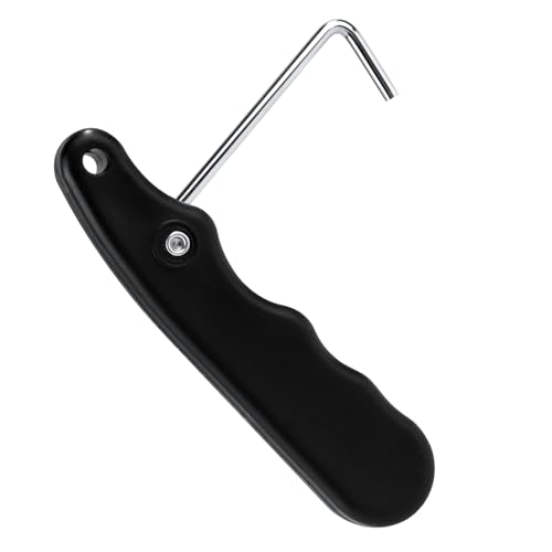 lasuroa 1stk Hockey Schlittschuh Spanner, Faltbarer Schnürsenkel Zieher Rutschfester Schlittschuhe Schnürsenkel Spanner aus Edelstahl zum Schnüren von Schlittschuhstiefeln(Schwarz) von lasuroa