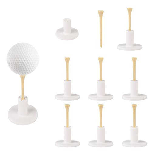 lasuroa 8stk Golf-Tee-Halter, 5,3x3,8cm Gummi Golf-Tee-Halter für Golfmatten mit 8stk Holzballspikes Golf-Tee für Driving-Range-Matte für den Außen- und Innenbereich und zum Üben von Trainern(Weiß) lasuroa 8stk Golf-Tee-Halter, 5,3x3,8cm Gummi Golf-Tee-Halter für Golfmatten mit 8stk Holzballspikes Golf-Tee für Driving-Range-Matte für den Außen- und Innenbereich und zum Üben von Trainern(Weiß) von lasuroa