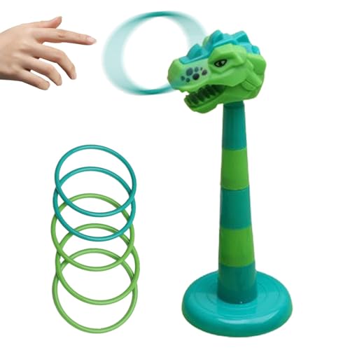 laxreheye Dinosaurier-Ringe-Wurfspiel,Dinosaurier-Ringe-Wurfspiel,Niedliches abnehmbares Dinosaurier-Ringspielzeug - Pädagogisches Outdoor-Wurfspiel, tragbares Wurf- und Aktivspielset für Kinder, und von laxreheye