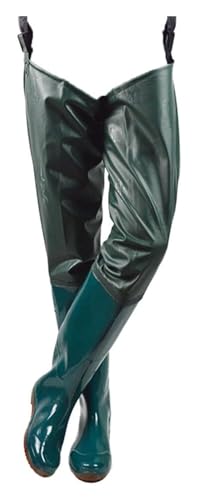 lbEUR Wathose Herren, Wathose mit Stiefeln, Mit Verstellbarer Schnalle, 80 cm hohe Kniehohe Gesäßstiefel (Color : Green, Size : 9) von lbEUR