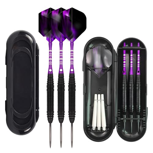 Profi-Dartpfeile, 23g, Steeldarts für Elektronische Dartscheibe, mit Aluminium-Schäften, Eisenschaft, Stahlspitze und Zusätzlichen Schäfte, Darts Zubehör Set, 3 Stück Profi-Dartpfeile, 23g, Steeldarts für Elektronische Dartscheibe, mit Aluminium-Schäften, Eisenschaft, Stahlspitze und Zusätzlichen Schäfte, Darts Zubehör Set, 3 Stück von lcvtos
