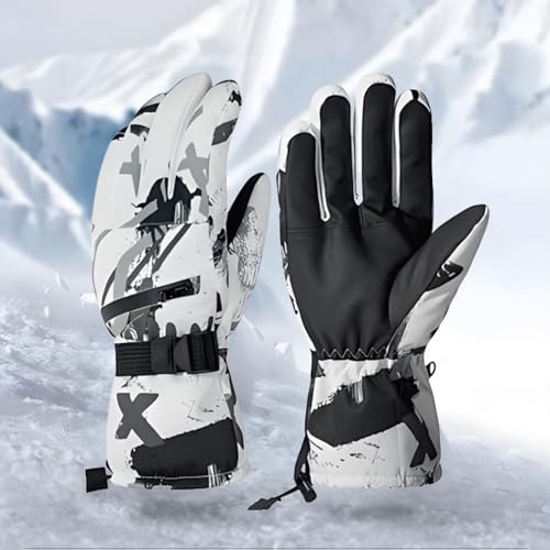 Skihandschuhe,Touchscreen Thermohandschuhe,-29℃ Kältefest Wasserdicht Winterhandschuhe, Reißfeste und Winddichte Handschuhe,für Skifahren,Wandern,adfahren und andere Wintersportarten im Freien (M) von lcvtos