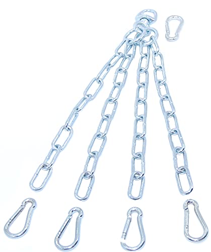 Kette für Boxsack/Sandsack. Die ideale Befestigung für den Sportraum Daheim, mit Drehwirbel, 4 mittleren und 1 großen Karabinerhaken zum schnellen Aufhängen an der Decke. Hochwertige Verarbeitung. Kette für Boxsack/Sandsack. Die ideale Befestigung für den Sportraum Daheim, mit Drehwirbel, 4 mittleren und 1 großen Karabinerhaken zum schnellen Aufhängen an der Decke. Hochwertige Verarbeitung. von le-ben