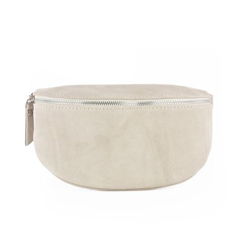 lePelou Bauchtasche aus Veloursleder, Wildleder Bauchtasche, Festival Tasche, Cross Body Tasche, Gürteltasche, Geschenk (Creme, S) von lePelou