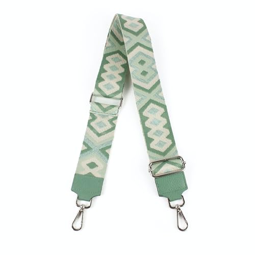 lePelou Taschengurt Bella aus Stoff & Leder in verschiedenen Designs, 5cm breiter Schultergurt, Verstellbarer Taschenriemen 80-130cm in Mint (Mint 3) von lePelou