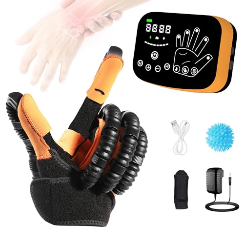 Leleyo G34 roboter handschuh finger-trainer, reha handschuh für schlaganfall training hand, arthritis-handschuhe hand rehabilitations ausrüstung (Linke Hand,L) von leleyo
