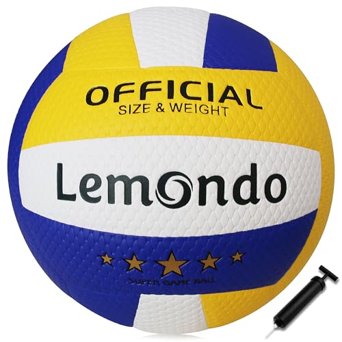 lemondo Volleyball Geprägtes Material verbessert die Griffigkeit weich offizielle Größe 5 wasserdicht Beachvolleyball Sandsport für Indoor Outdoor von lemondo