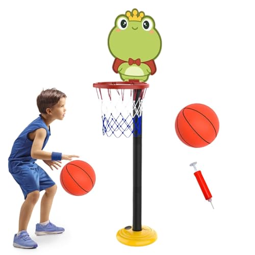 Basketballkorb für den Hinterhof, Basketballkorb für den Außenbereich | Kinder-Basketballständer - Höhenverstellbares Cartoon-Spielzeug für die frühe Bildung zum Spielen im Innen- und von lencyotool
