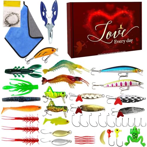 lencyotool Angelköder-Set, Angelköder-Set | Angeln Kunstköder-Set | Angelköder-Set, Angelköder, Köder, Ausrüstung, Haken, Zubehör-Set für Bass, Süßwasser von lencyotool