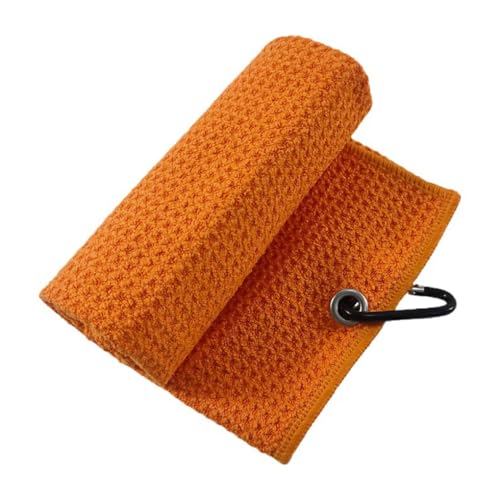 lerwliop Einfach zu mehrfarbiges Golfhandtuch, vielseitiges und entspannendes Golfzubehör, Faser Golfballhandtuch, Golfhandtuch Set, langlebig, orange Farbe von lerwliop