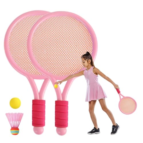 Leryveo Badminton-Set für Kinder,Badmintonschläger-Set, Professionelles Indoor-Badmintonschläger-Set, Interaktives Spiel-Badminton-Ausrüstung für Anfänger, Kinder, Jungen und Mädchen von leryveo