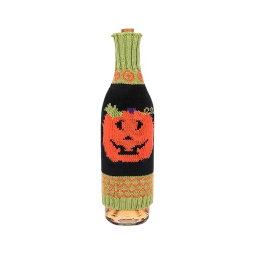 leryveo Halloween Weinflaschenhülle, Sektflaschentasche - Halloween Weinflaschenhülle Stricken Flaschenverpackung - Weinflaschen-Verkleidungstaschen, Party-Flaschenhüllen für Urlaubspartys, von leryveo