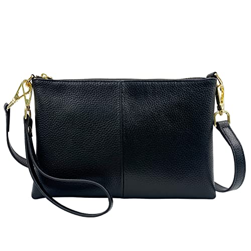 lifwimner Umhängetasche Damen Klein Handtasche Damen Leder Crossbody Schulter Wristlet Geldbörse Clutch Telefon Kreditkartenfächern mit Trageschlaufe(Schwarz) von lifwimner