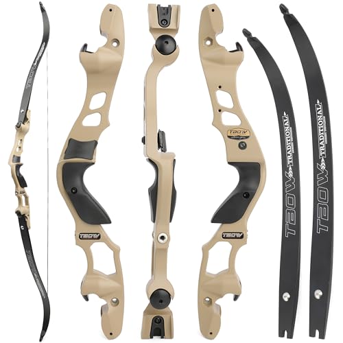 ILF Recurve Bogen für Erwachsene Jugend Jagd 30-60Lbs 62" Takedown Recurvebogen Rechtshänder Recurvebogen Gordon Bogen Gliedmaßen CNC-Bearbeitung (Wüstengrau, 60LBS) von limaity